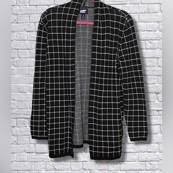 Lands' End Cotton Open Long Cardigan Sweater - Picture 2 of 6